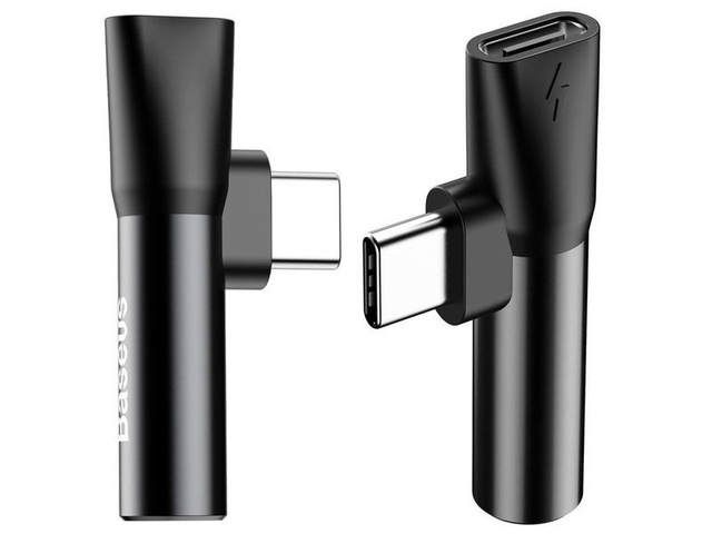 Baseus Adapter USB-C to Audio Mini Jack 3.5mm angled USB-C L41 Black