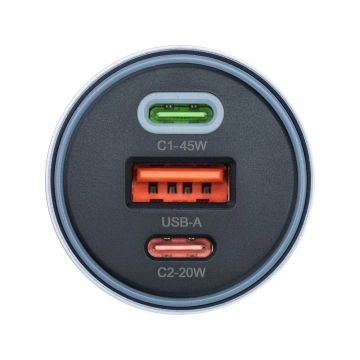 Автомобільний зарядний пристрій Forcell 65 Вт 2xUSB-C USB-A Швидка зарядка