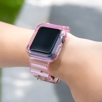 Remienok na zápästie Svetelná súprava Silikónový remienok Náramok Náramok Puzdro na hodinky Apple Watch 2/3/4/5/6/SE 42/44 červené