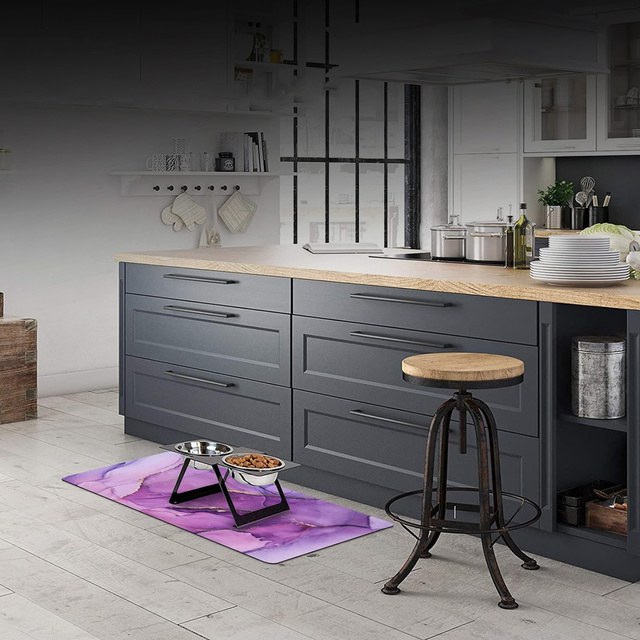 Schreibtischunterlage für Maus und Tastatur, rutschfeste Gaming-Schutzmatte XXL 90 x 40 Alogy Marble lila