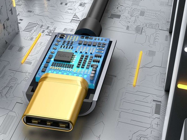 Adaptér Baseus L54 USB-C typu C na mini jack 3,5 mm audio čierny