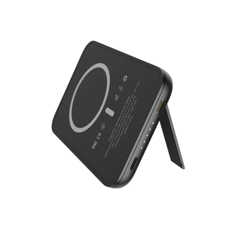 Зовнішній акумулятор (POWER BANK) VEGER MagOn Kick з індуктивною зарядкою підтримує зарядку MagSafe 15W - 5 000mAh PD 20W black (V0553P / W0553P)