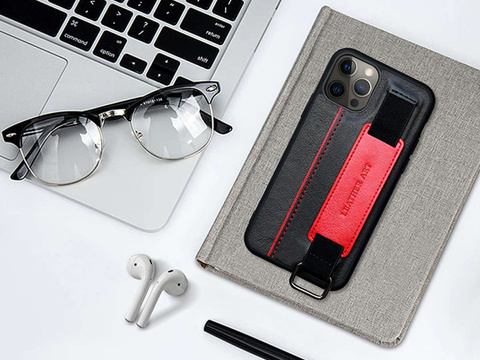 Kožené puzdro Alogy pre Apple iPhone 12/12 Pro 6.1 Black Glass