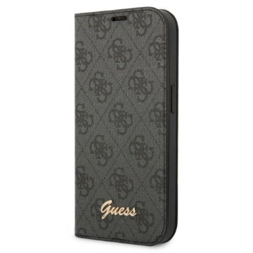 Etui Guess GUBKP14LHG4SHK für Apple iPhone 14 Pro 6,1" Czarny/Black Book 4G Vintage Gold Logo