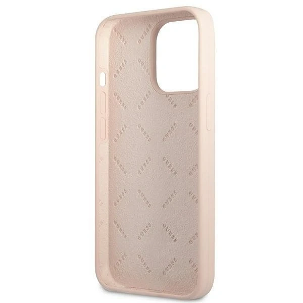 Guess GUHCP13XSLTGP Hülle für Apple iPhone 13 Pro Max 6.7" pink/pink Hardcase Silikon Dreieck