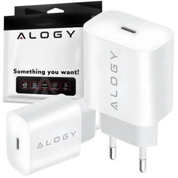 Rychlá 30W USB-C nástěnná nabíječka USB typ C GaN PD pro iPhone Alogy kostka Bílá
