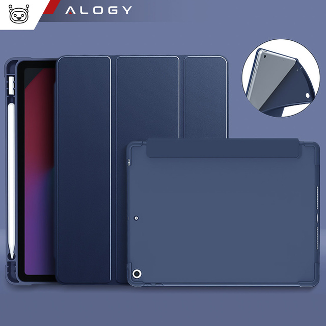 Pouzdro pro Apple iPad 10.2 9 Gen 8/7 2021/2020/2019 Smart Pencil Case Alogy TPU Kryt na tablet Navy Blue Glass