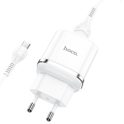 HOCO USB A nástenná nabíjačka USB A na Micro USB kábel QC3.0 3A 18W N3 biela