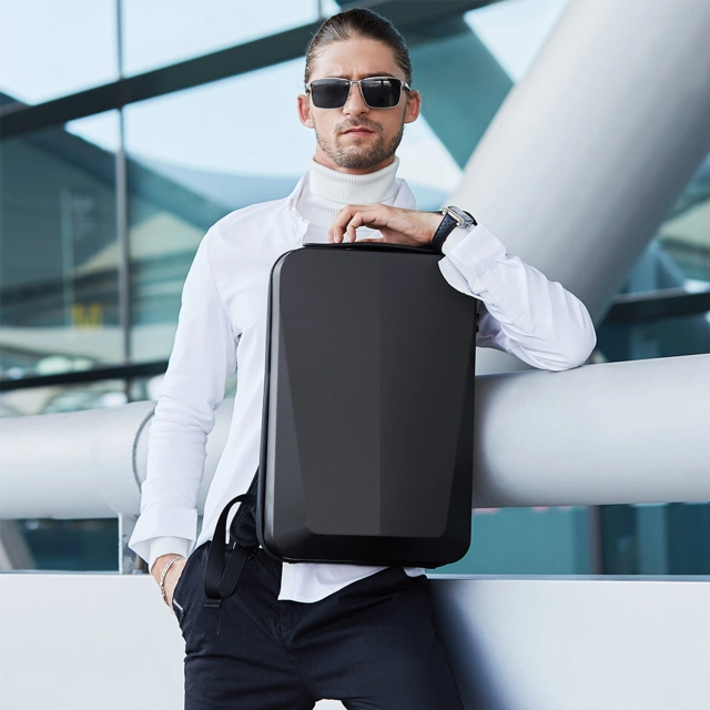 Водонепроникний рюкзак Bange для ноутбука 15.6", city traveler, 45х30х16 см, для роботи, літака, чоловічий, жіночий, з USB портом Чорний