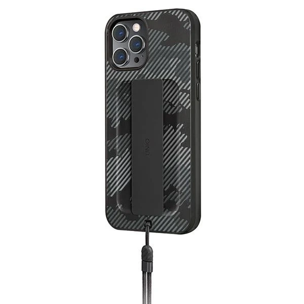 UNIQ pouzdro Heldro pro iPhone 12 Pro Max 6,7" Black Camo/Charcoal Camo Antimicrobial