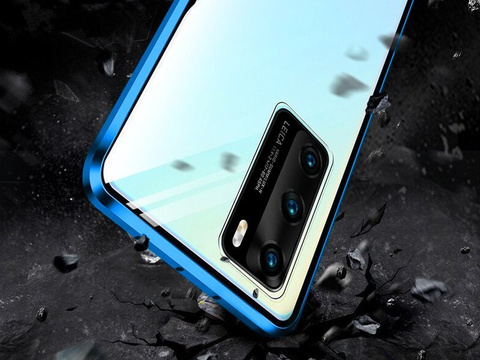 Obojstranné magnetické sklenené puzdro Dr.Fit pre Huawei P40 Blue