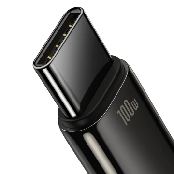 Кабель Baseus Tungsten Gold USB-A - USB-C 480Mb/s 100W 1m чорний (CAWJ000001)