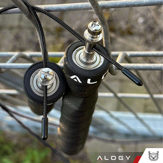 Adjustable boxing rope Crossfit Fitness Alogy Sport with replaceable links 300cm bearings comfortable Black