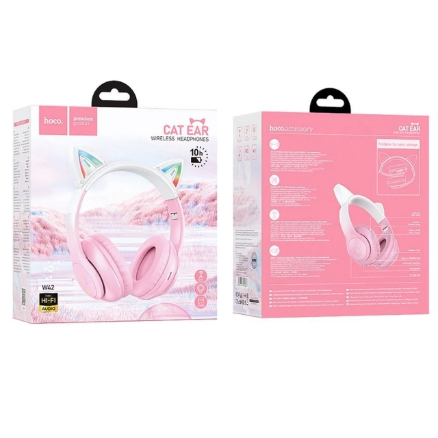 Bezdrôtové slúchadlá HOCO W42 Cat Ears Cherry Blossom Bluetooth