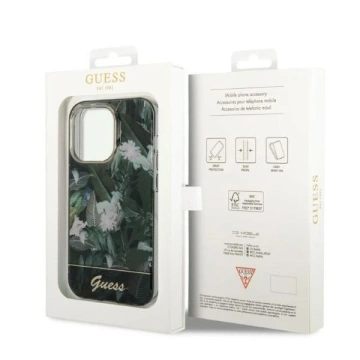 Etui Guess GUHCP14XHGJGHA do Apple iPhone 14 Pro Max 6,7" zielonový/zelený pevný obal Jungle Collection