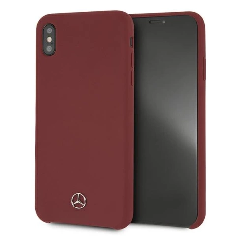 Ochranné puzdro Mercedes MEHCI65SILRE pre Apple iPhone XS Max červené/červené pevné puzdro Silicone Line