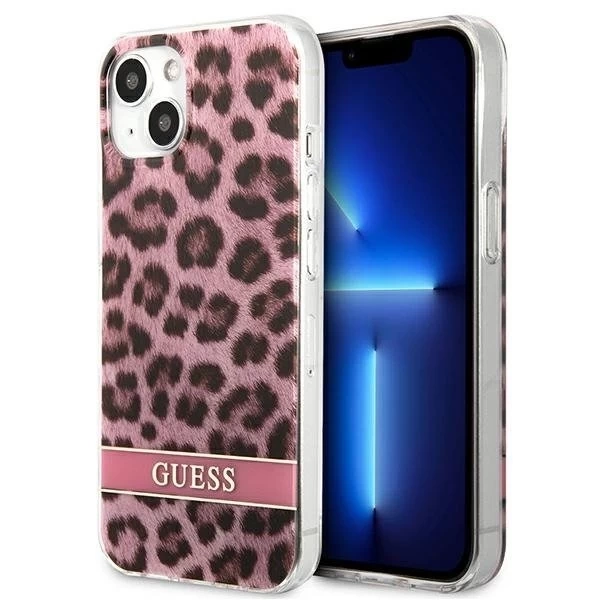 Guess GUHCP13SHSLEOP iPhone 13 mini 5,4 "рожевий / рожевий жорсткий чохол Leopard
