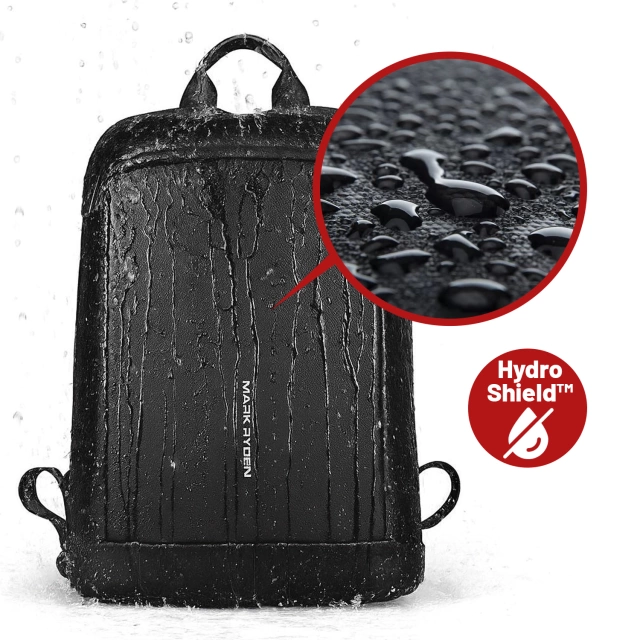 Batoh na notebook Mark Ryden 15,6", vodotesný, vhodný na prácu aj cesty, pohodlný, otváranie 180°, s háčikom na kufor, 13 l (43 × 30 × 10 cm) – čierny