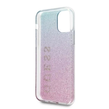 Guess GUHCN65PCUGLPBL iPhone 11 Pro Max růžovo-modrý / růžovo-modrý pevný obal Glitter Gradient