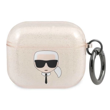 Karl Lagerfeld KLA3UKHGD kryt AirPods 3 zlatý/zlatý Glitter Karl`s Head