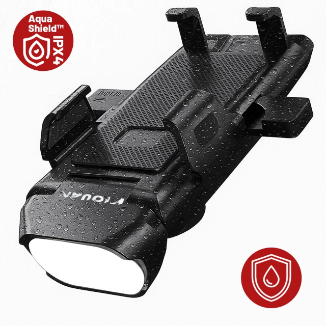 Držák telefonu na kolo 4v1 LED světlo T6 Přední Bell Bike Horn Powerbanka 3000mAh černá