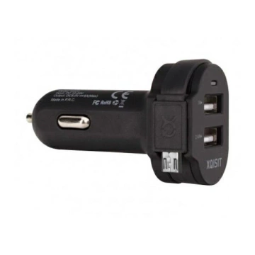Xquisit order. alone. 6A Dual USB microUSB car charger black/black 20425