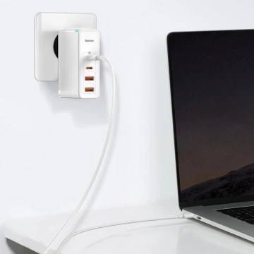 Baseus GaN2 Pro fast charger 100W USB / USB Type C Quick Charge 4 Power Delivery white (CCGAN2P-L02)