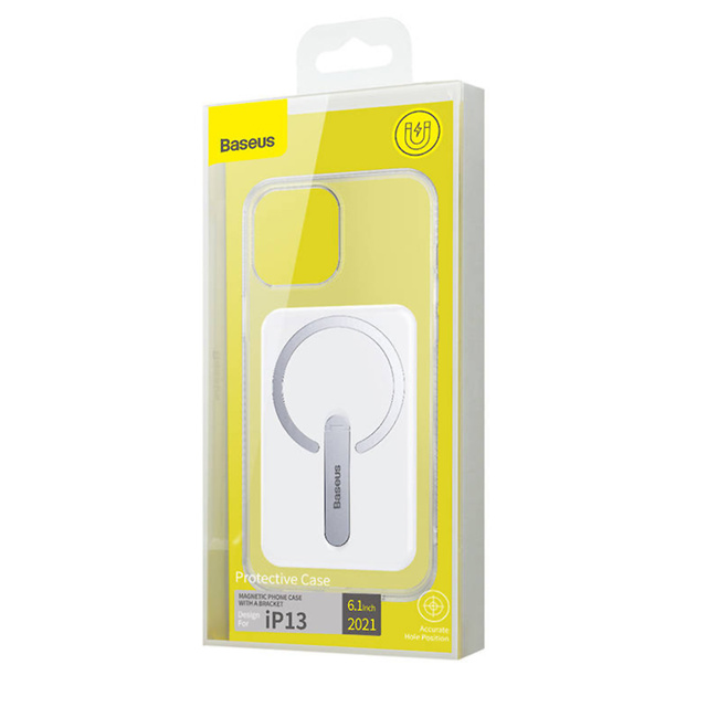 Etui do iPhone 13 do MagSafe Baseus Crystal Magnetic z podstawką Przezroczyste