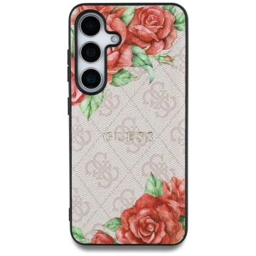 Etui Guess 4G Flowers Print MagSafe do Samsung Galaxy S25 Różowy