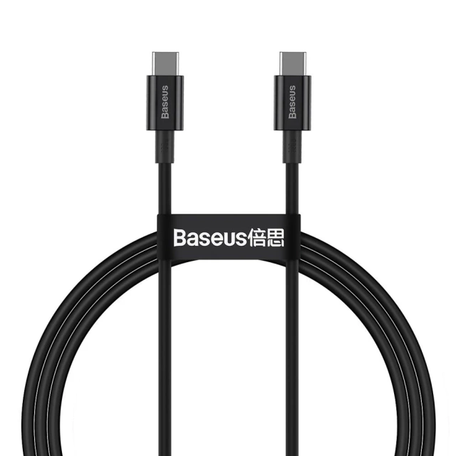 Кабель Baseus Superior USB Type C - кабель USB Type C для швидкої зарядки Швидка зарядка / Подача живлення / FCP 100 Вт 5 A 20 В 1 м чорний (CATYS-B01)