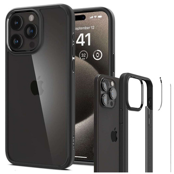 Kryt pre iPhone 15 Pro Max Spigen Ultra Hybrid Case, zadný kryt, matné čierne sklo