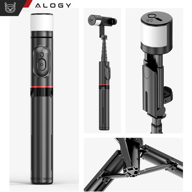 Selfie stick Bluetooth Alogy Tripod Phone Holder Photo with Remote Control 75.8cm Black
