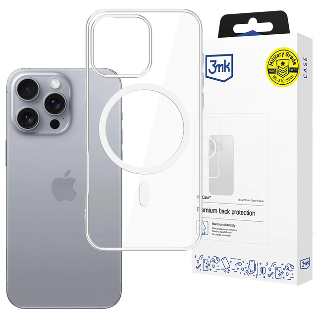 Case for Apple iPhone 16 Pro for MagSafe 3mk MagCase reinforced housing armored back transparent