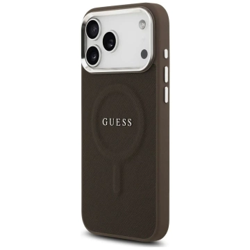 Etui Guess Classic Logo MagSafe na iPhone 17 Pro Max - Brązowe