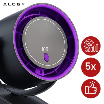 Stolný ventilátor stojaci ventilátor malé obehové čerpadlo s klipom bezdrôtové ručné 500mAh USB-C Alogy White