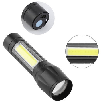 Тактичний ліхтарик Mini classic light 9cm LED COB T6 з регульованою кишенею Zoom black