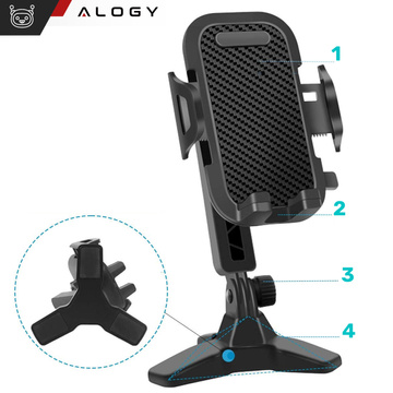 Phone Holder Stand Desktop Stand Adjustable 360 ​​Desk Tripod Tripod 4-7" Alogy Black