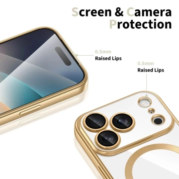 Etui do iPhone 17 Pro Max Tech-Protect MagFlex MagSafe Przezroczysto-Złote