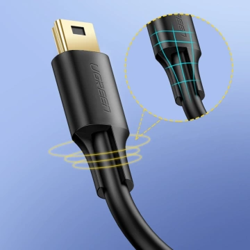 UGREEN 5-Pin Gold-Plated USB - Mini USB Cable 0.5m Black (US132)