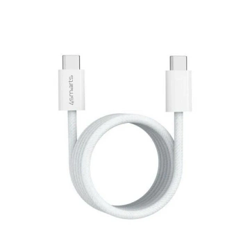 Magnetický rolovací kabel USB-C 1,5 m, 100 W, 480 Mb/s, nylonový, bílý
