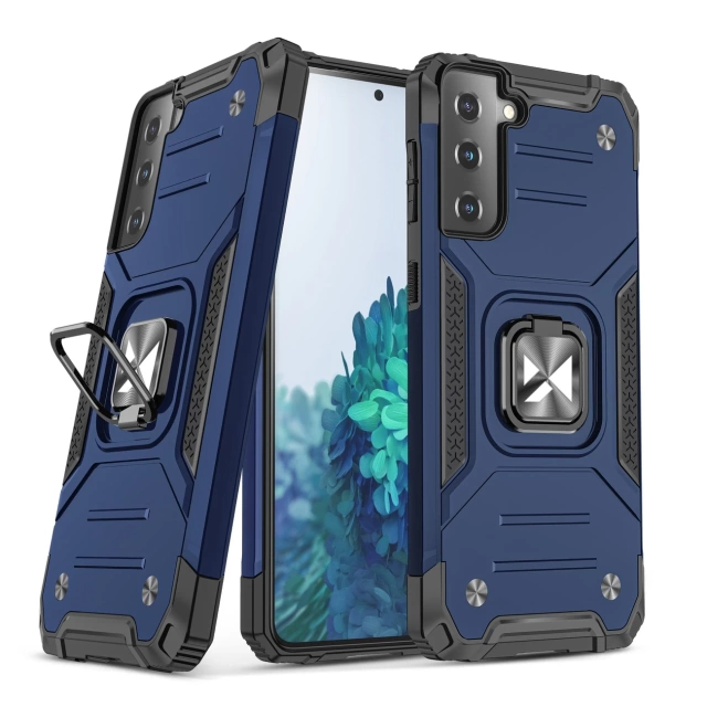 Wozinsky Ring Armor armored hybrid case cover magnetic holder Samsung Galaxy S22 blue