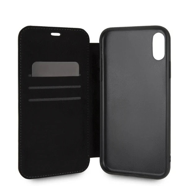 BMW BMFLBKI61LLST ochranné pouzdro na telefon Apple iPhone Xr book béžová/taupe Logo Potisk