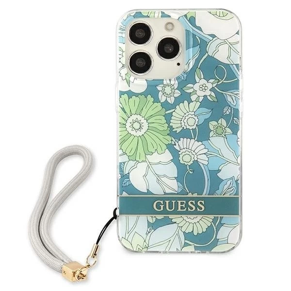 Guess GUHCP13XHFLSN iPhone 13 Pro Max 6,7" зелений/зелений жорсткий чохол Flower Strap