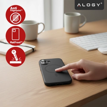 Kryt pre Apple iPhone 16 Pro Max Alogy MagSafe Hybrid Matte Case Matný kryt s ochranou šošovky čierny
