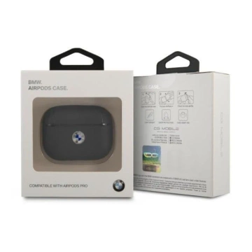 BMW Ochranné pouzdro na sluchátka pro kryt AirPods Pro tmavě modrá/námořnická barva Geniune Leather Silver Logo