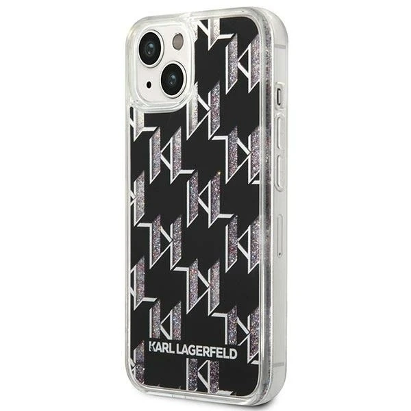 Ochranné pouzdro na telefon Karl Lagerfeld KLHCP14SLMNMK pro Apple iPhone 14 6,1" hardcase black/black Liquid Glitter Monogram