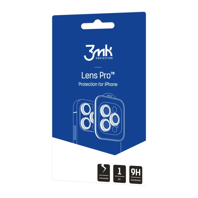 Загартоване скло для об'єктива камери Apple iPhone 16e - 3mk Lens Protection Pro Blue