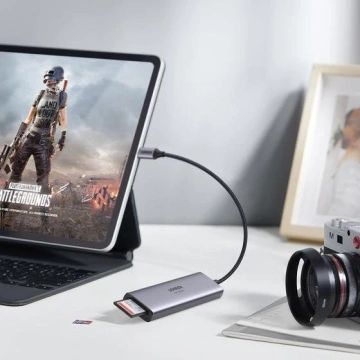 Ugreen 6v1 multifunkčný HUB USB typ C - 3x USB 3.2 Gen 1 / HDMI 4K 60Hz / čítačka kariet SD a TF sivá (60383 CM511)