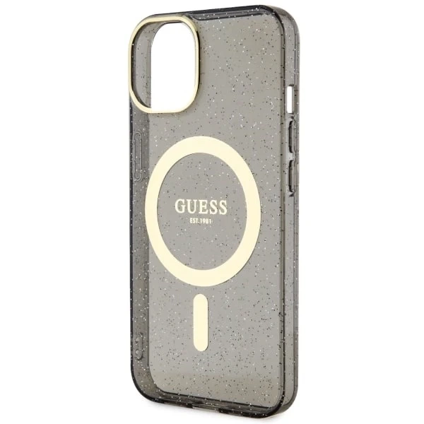 Etui Guess GUHMP14MHCMCGK pro iPhone 14 Plus 6,7" pevný obal Glitter Gold MagSafe