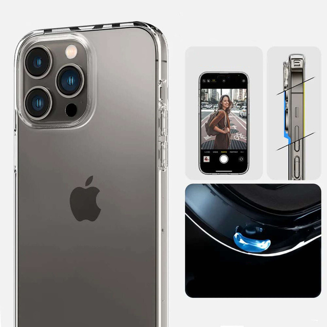 Pouzdro pro iPhone 15 Pro Spigen Liquid Crystal Case, ochranné pouzdro na telefon Crystal Clear Glass